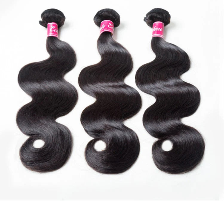 Hair 9A/10A/12A Body Wave 3 Bundles with 13x6 Frontal with Preplucked Hairline