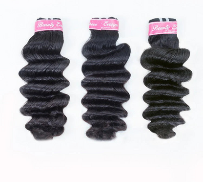 Hair 9A/10A/12A Loose Deep 3 Bundles with 13x6 Frontal