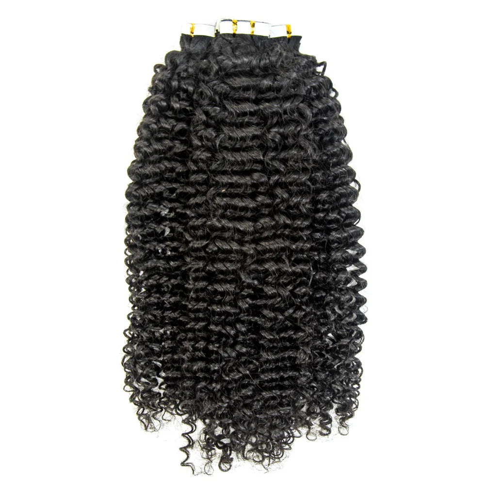 Hair Curly Tape In 100% Virgin Human Hair Tape Ins Hair Extensions