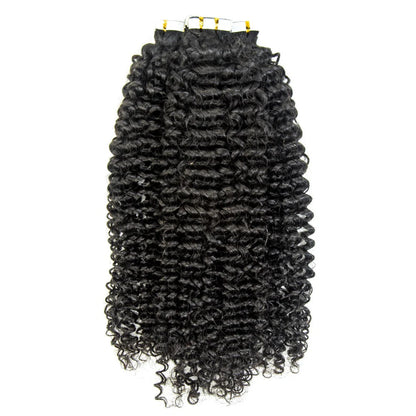 Hair Curly Tape In 100% Virgin Human Hair Tape Ins Hair Extensions