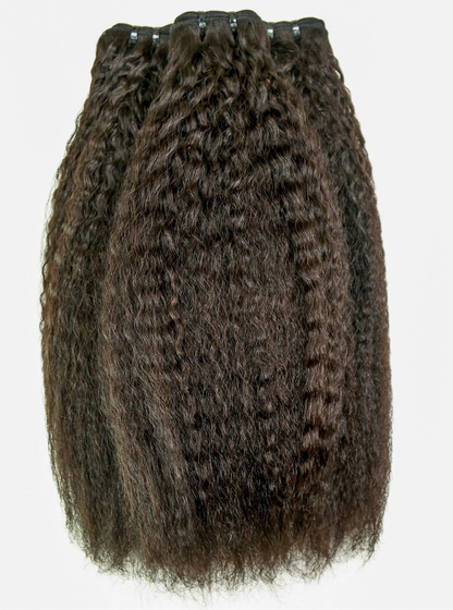 Hair 9A/10A12A Kinky Straight Human Hair Bundles with 5x5 Closure