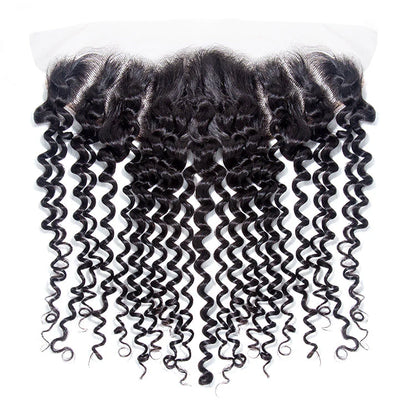 Hair 13x4 Transparent Lace Frontal Deep Wave Small Knots Preplucked Hairline