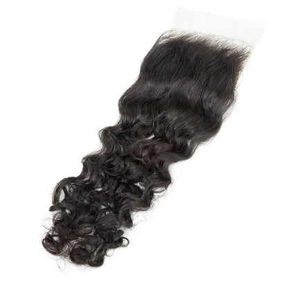 Hair 4x4 HD Lace Cloure Water Wave Free Part 100% Human Hair