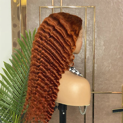 Hair Ginger #350 Color 13x4 Lace Front Wig Deep Wave Human Hair Wig