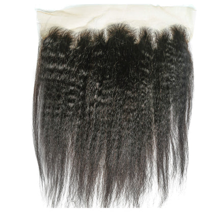 Hair 13x6 Transparent Lace Frontal Kinky Straight Knots Preplucked Hairline