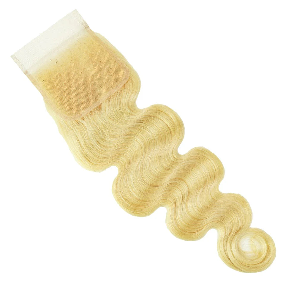 Hair #613 Blonde 4x4 Transparent Lace Cloure Body Wave