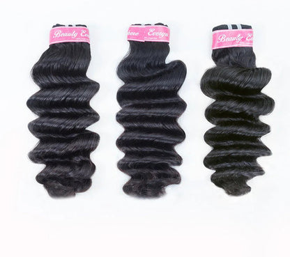 Hair 9A/10A/12A Loose Deep Human Hair 3 Bundles with 13x4 Lace Frontal
