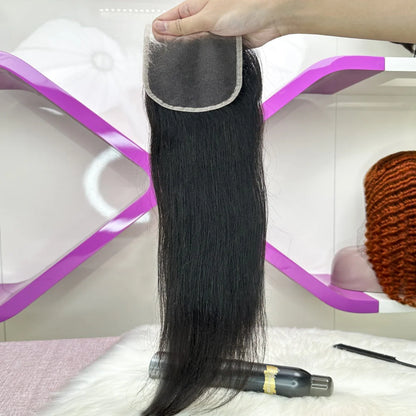 Hair 4x4 HD Lace Cloure Straight Small Knots 100% Human Hair