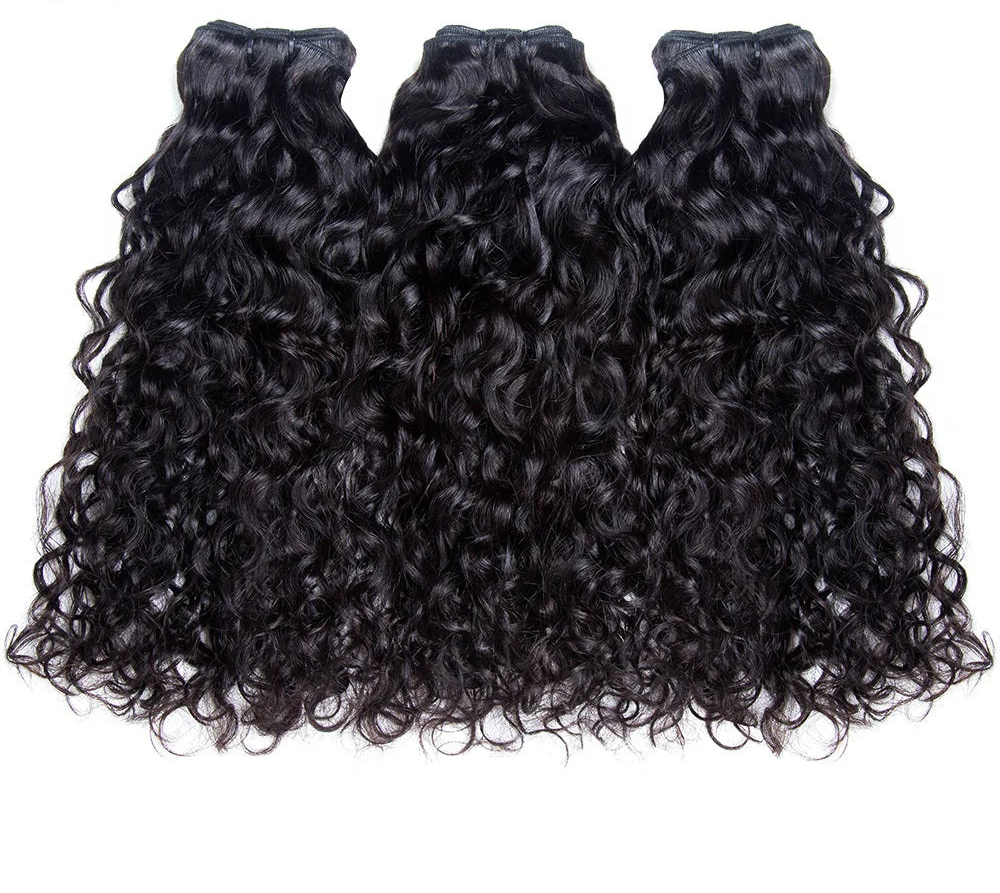 Hair 9A/10A12A Water Wave 3 Bundles Human Hair Extensions With with 6x6 HD Closure