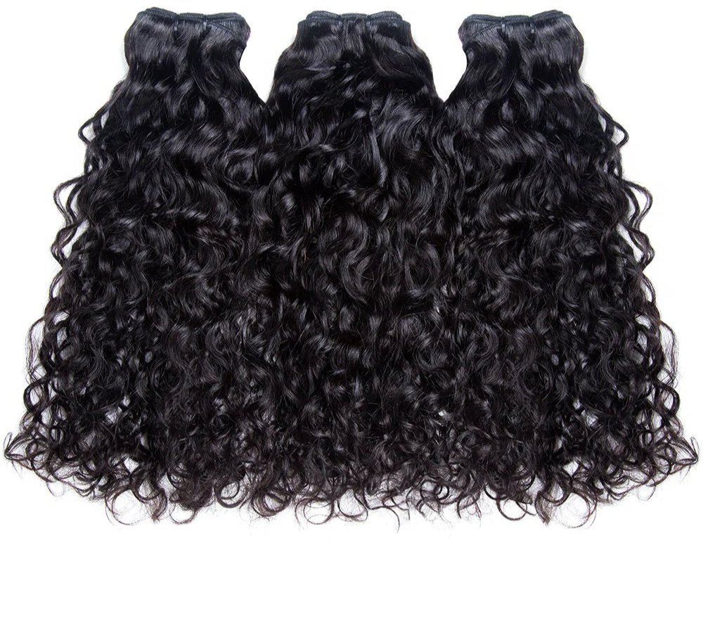 Hair 9A/10A/12A Water Wave Human Hair 3 Bundles with 13x4 Lace Frontal