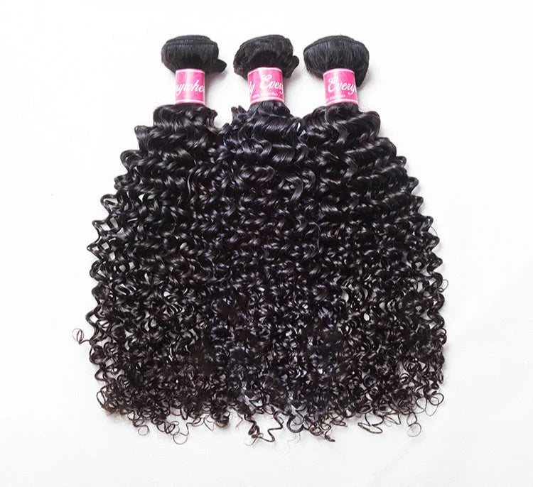 Hair 9A/10A12A Curly 6x6 HD Closure With 3 Deep Curly Bundles