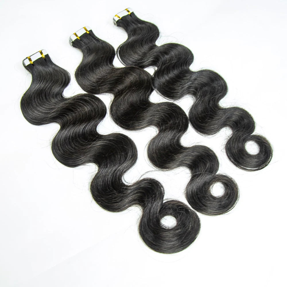 Hair Body Wave Human Hair PU Tape In Virgin Human Hair Extensions