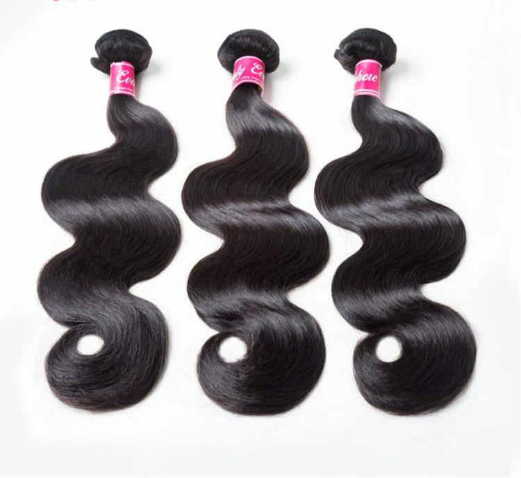 Hair 9A/10A/12A Body Wave Human Hair 3 Bundles with 13x4 Lace Frontal
