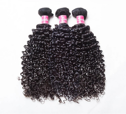 Hair 9A/10A/12A Curly 3 Bundles with 13x6 Frontal with Preplucked Hairline