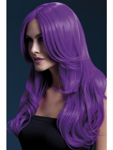 Neon Purple Long Wave Wig – Heat-Resistant, Adjustable, Professional Quality