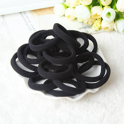 200 Pcs Seamless Hair Bands – Elastic Multicolor & Black Hair Ties