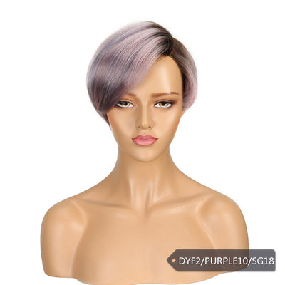 Short Real Hair Lace Wig – Hand-Woven Design for Women