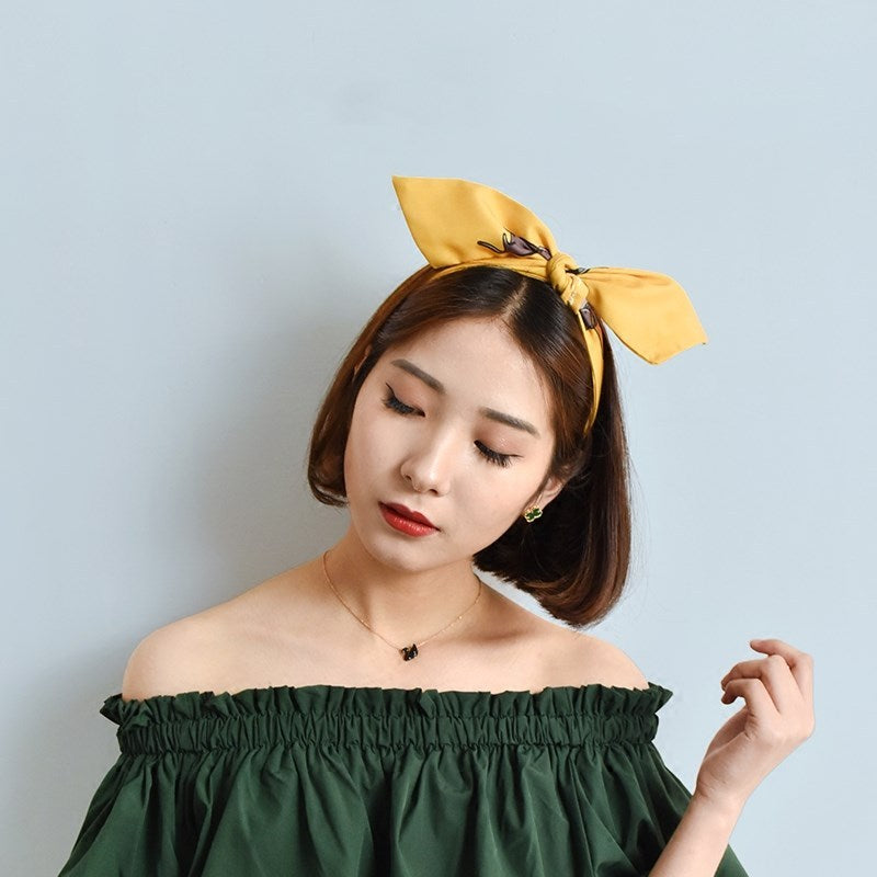 Original Design Cloth Hair Bands – Vibrant Yellow & Blue for a Unique Style