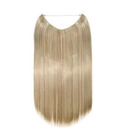 S-noilite 20-Inch Invisible Wire No Clips Hair Extensions – Silky Straight Synthetic Fish Line Hairpieces