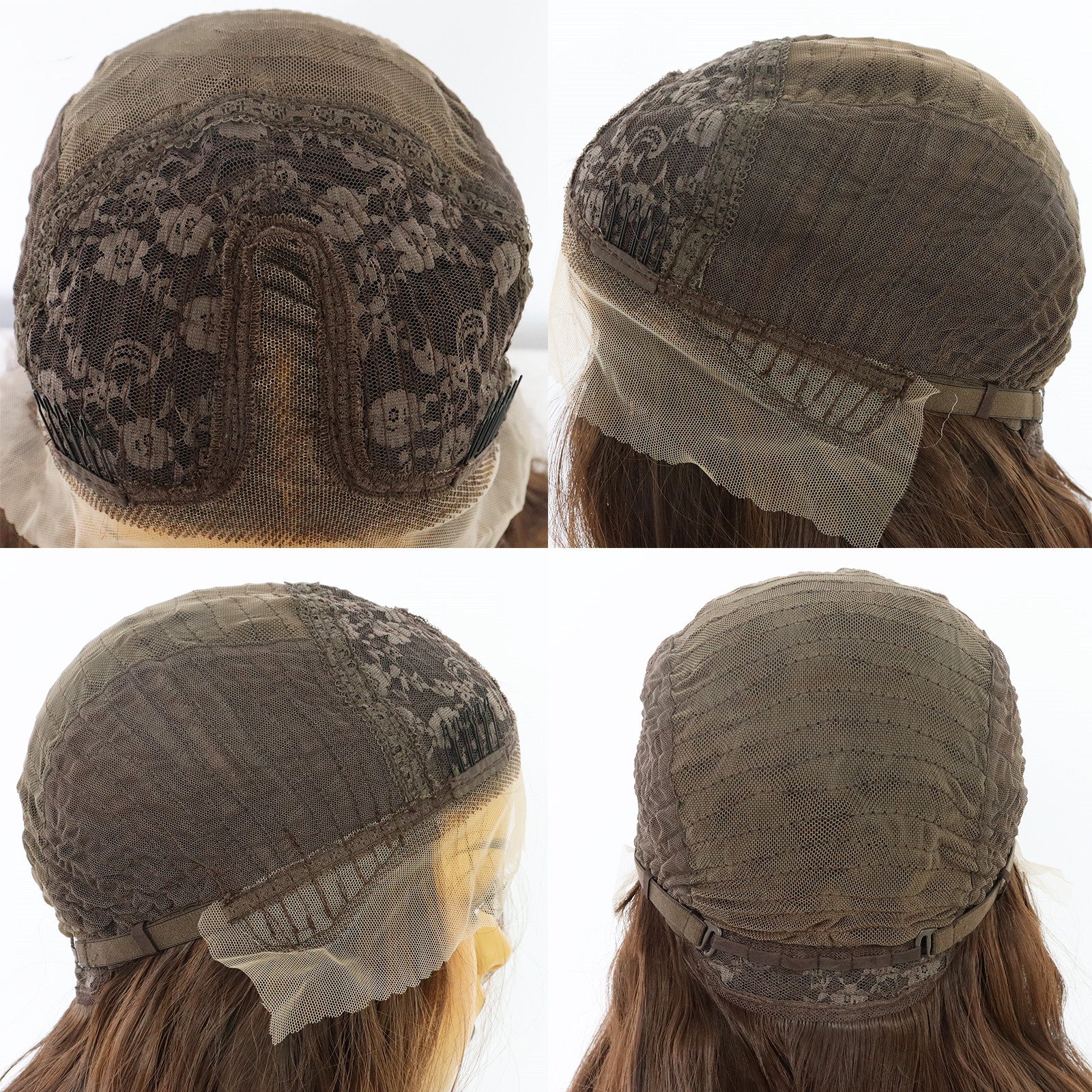 26-Inch Brown Curly Wig – 180 Density Matte High-Temperature Silk, Front Lace Mesh, Half Hand-Woven, European & American Style