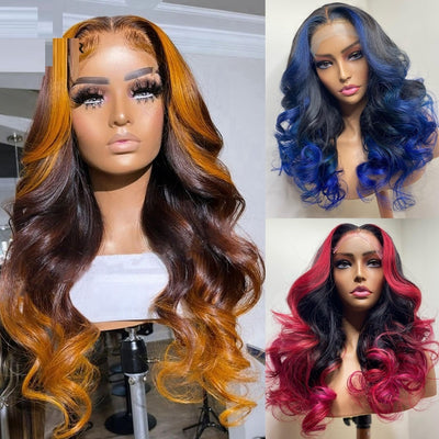 Gradient Orange, Yellow, Blue & Green Real Hair Headgear – Customizable Lengths & Dyeable, Double Layer Mechanism, Perfect for All Face Shapes & Skin Tones