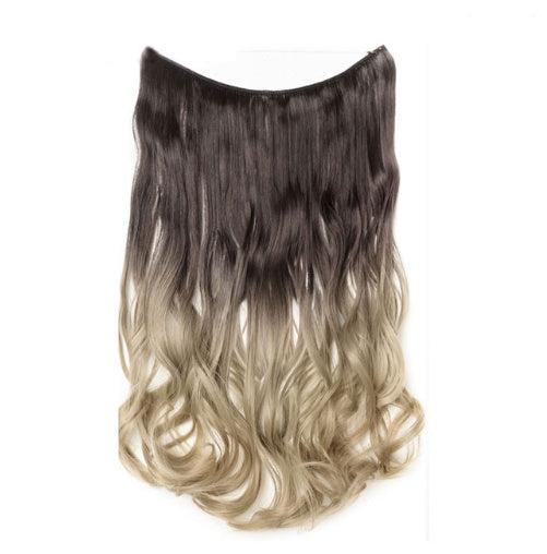 S-noilite 20-Inch Invisible Wire No Clips Hair Extensions – Silky Straight Synthetic Fish Line Hairpieces