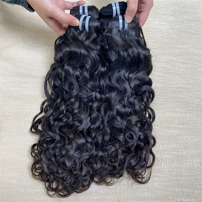 Raw Hair Water Wave Human Hair Bundles Weft 3 Bundles 300g