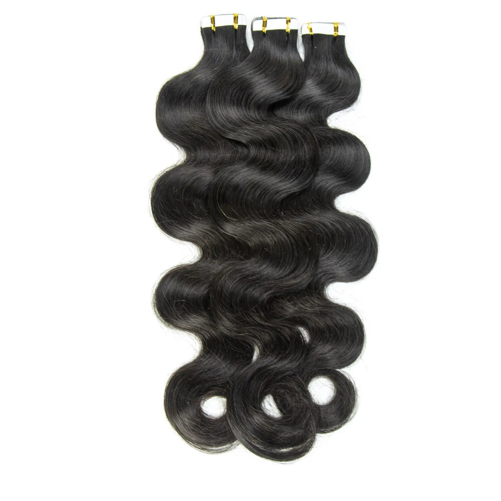 Hair Body Wave Human Hair PU Tape In Virgin Human Hair Extensions