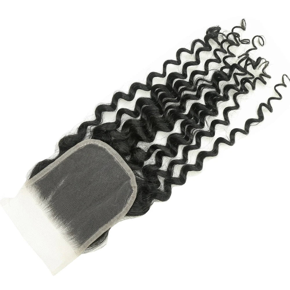 Hair 4x4 Transparent Lace Cloure Deep Wave Natural Black