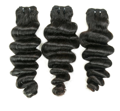 Hair 9A/10A12A Loose Deep 3 Bundles Human Hair With with 6x6 HD Closure