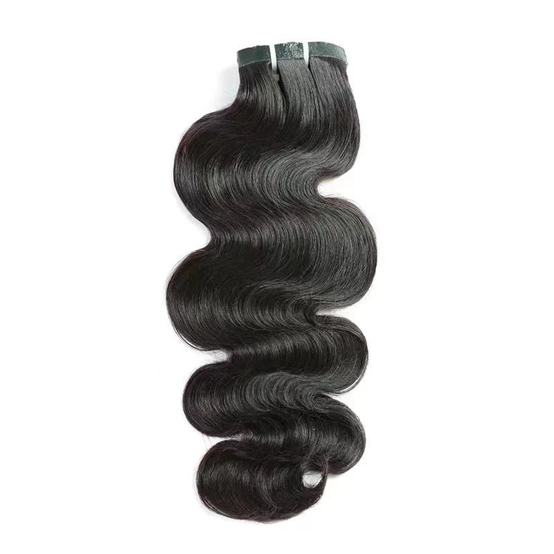 Hair Seamless Clip in Hair Extensions 100g Silicone Weft body Wave Black Hair