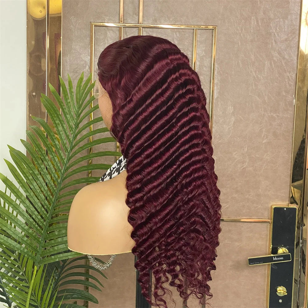 Hair 99J Lace Front Wig 13x4 Transparent Lace Straight Lace Front Human Hair Wig