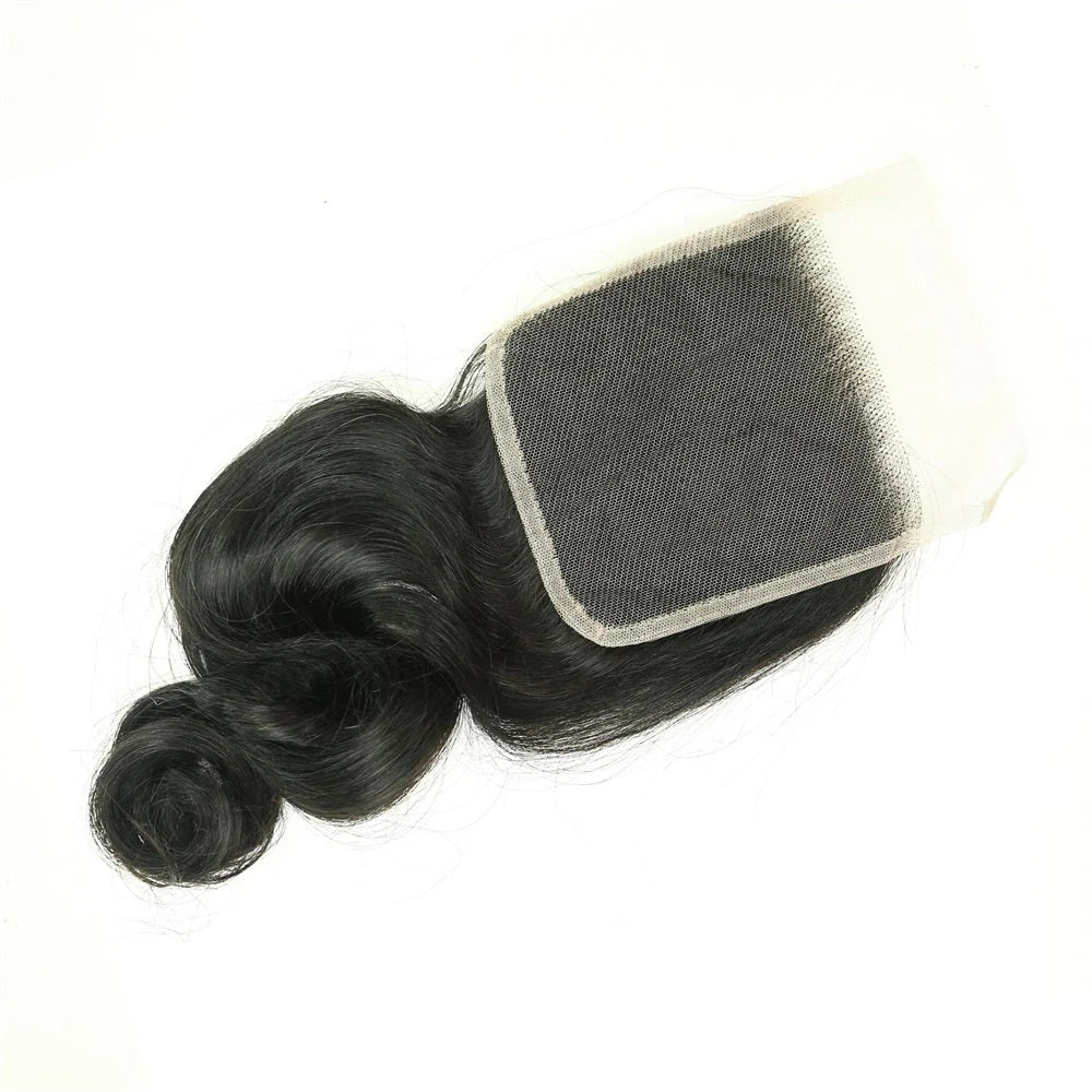 Hair 4x4 Transparent Lace Cloure Loose Wave 100% Human Hair Free Part
