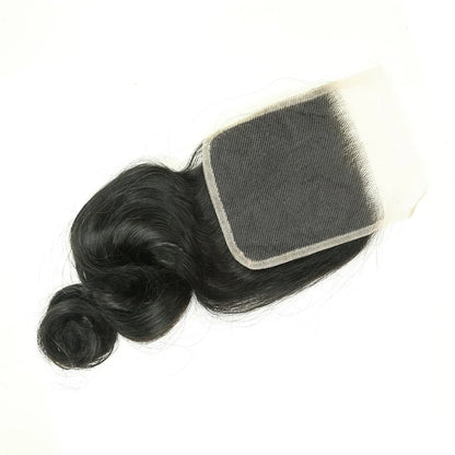 Hair 4x4 Transparent Lace Cloure Loose Wave 100% Human Hair Free Part