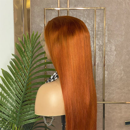 Hair Ginger #350 Lace Front Wig Straight Human Hair Wig 13x4 Lace Frontal Wig