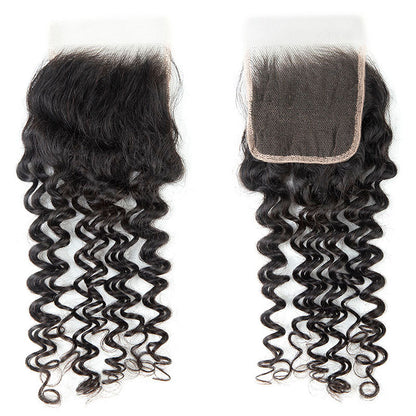 Hair 4x4 HD Lace Cloure Deep Wave Natural Black