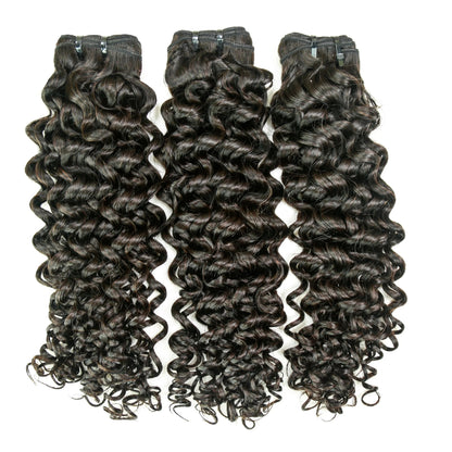 Hair Jerry Curl Hair 3 Bundles with 4x4 Lace Closure Wet And Wavy