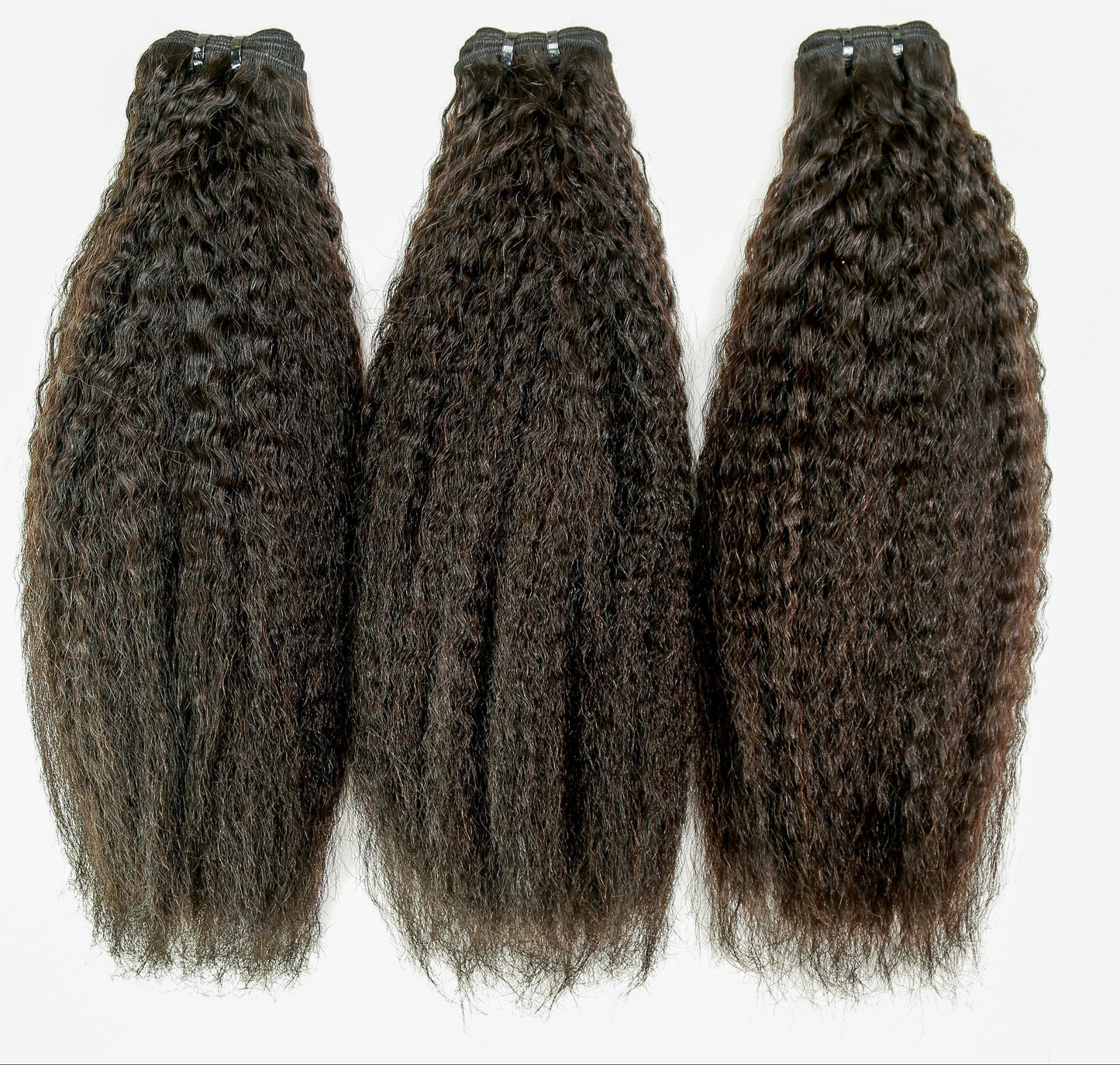Hair 9A/10A/12A Kinky Straight 3 Bundles with 13x6 Frontal with Preplucked Hairline