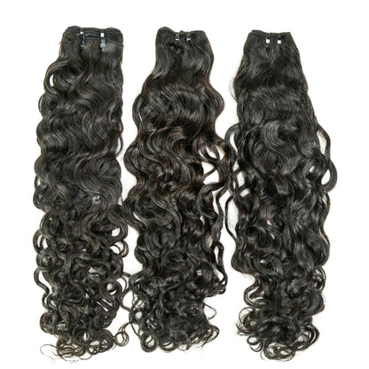 Hair 9A/10A12A Brazilian Water Wave 3 Bundles Human Hair Bundles with 5x5 Closure Small Knots