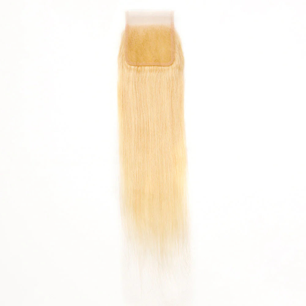 Hair #613 Blonde 4x4 Transparent Lace Cloure Straight