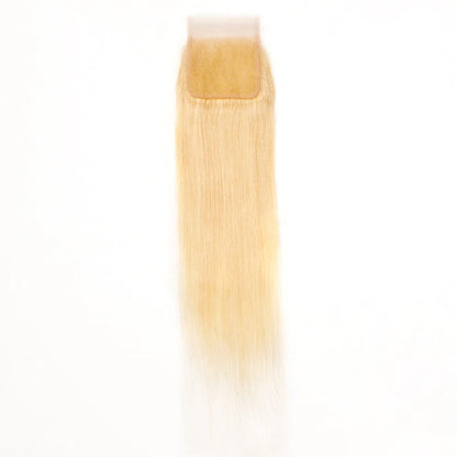 Hair #613 Blonde 4x4 Transparent Lace Cloure Straight