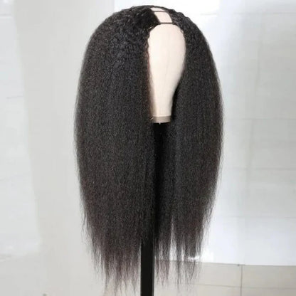 Hair 250% Density Glueless U Part Wig Kinky Straight U Part Human Hair Wigs