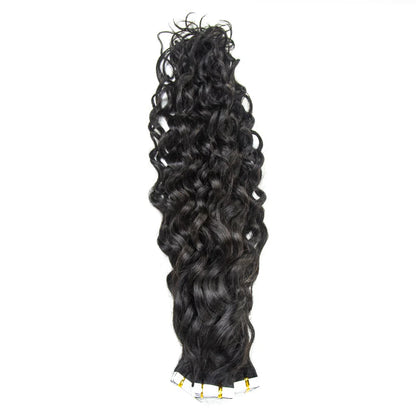 Hair Unprocessed Raw Virgin Tape ins Indian Water Wave Tape In Hair Extensions 100% Human Hair