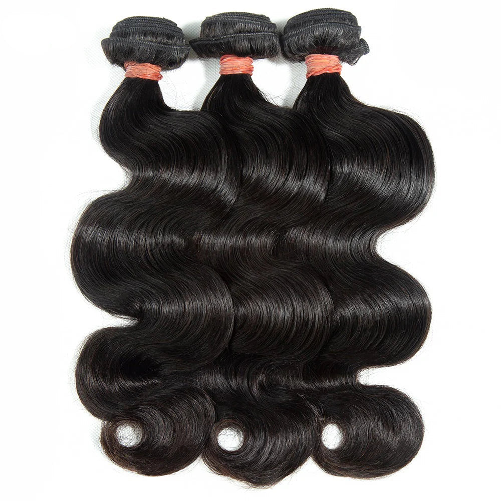 Hair Body Wave Human Hair 3 Bundles With 4x4 Lace Closure