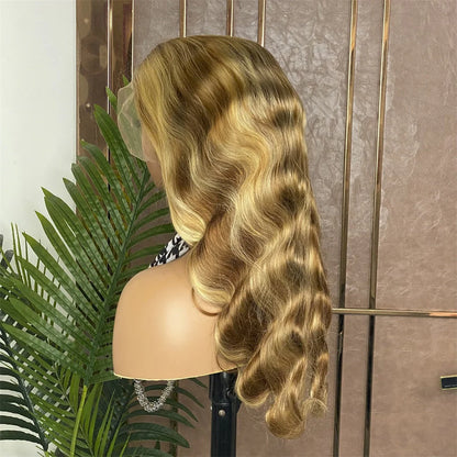 Hair 30/613 Blonde Highlight Wig Body Wave Human Hair Wig 13x4 Lace Front Wig