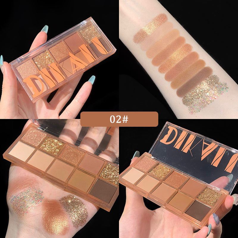 10-Color Ultra-Shine Pearlescent & Matte Eye Shadow Palette – Perfect for Every Look