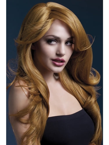 Auburn Soft Wave Synthetic Wig with Side Part - 26", Heat Resistant