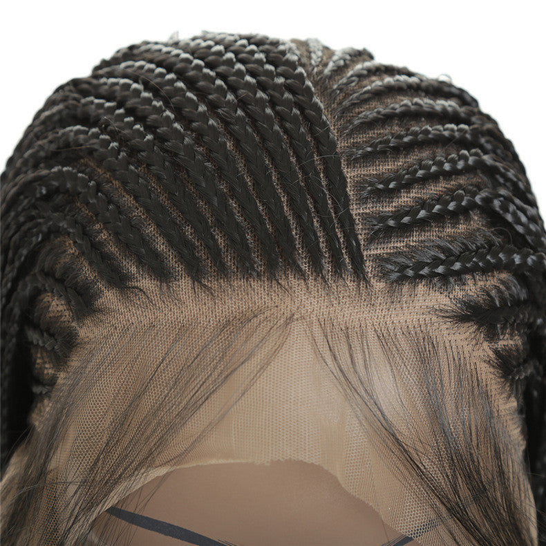 32-Inch Long Straight Hairpiece with Bangs for Dark Skin