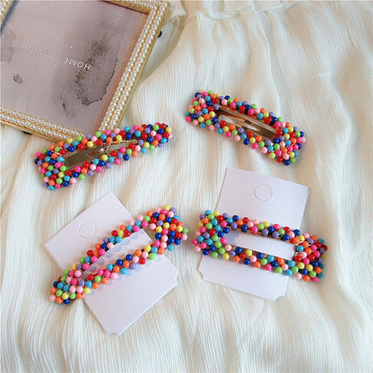 Handmade Geometric BB Hair Clips for Women - Japanese & Korean Style