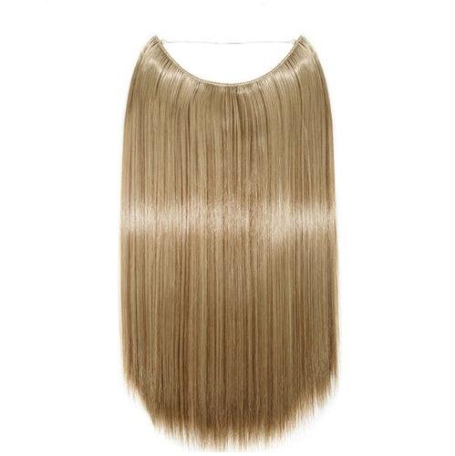 S-noilite 20-Inch Invisible Wire No Clips Hair Extensions – Silky Straight Synthetic Fish Line Hairpieces